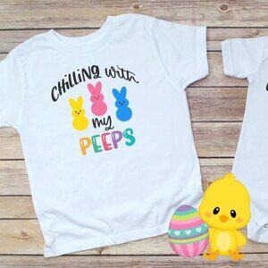Handmade T-Shirt -'Chillin with my peeps' great for Easter